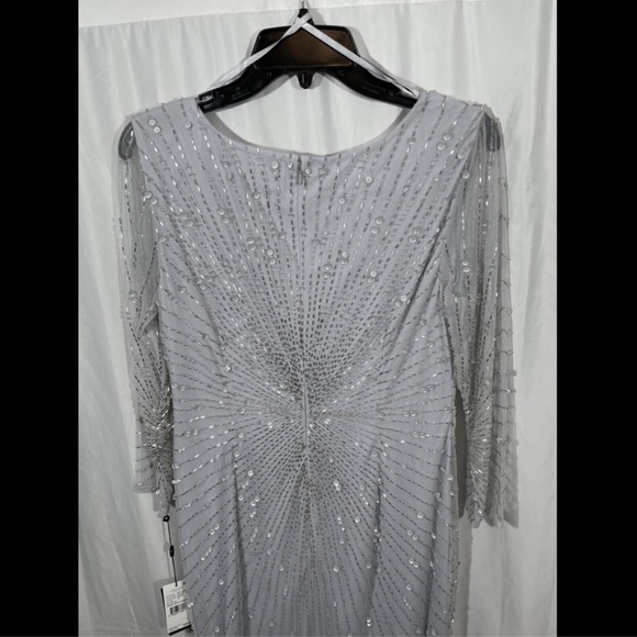 NWT Adrianna Papell‎ Sequin Beaded 3/4 Sleeve Gown - Picture 12 of 15